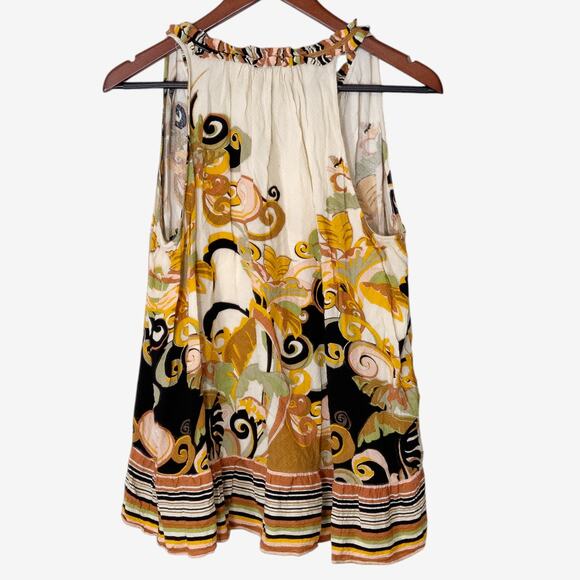 Rose + Olive Women’s Top Boho Chic Psychedelic Print Sleeveless Packable Size XL - Picture 2 of 9
